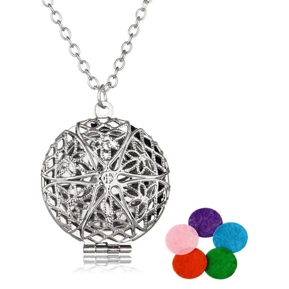 The Oil Diffusery Company Aromatherapy Silver Necklace Pendant New‎ - Picture 1 of 6